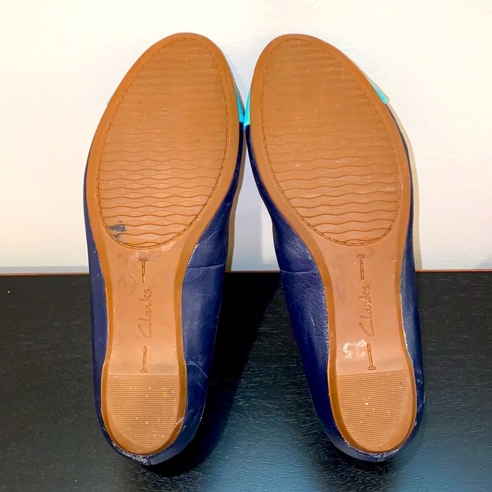 Clarks Navy and Turquoise Flats - Picture 6 of 6